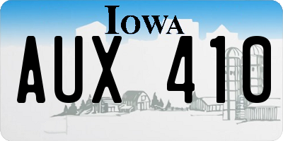 IA license plate AUX410