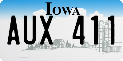 IA license plate AUX411