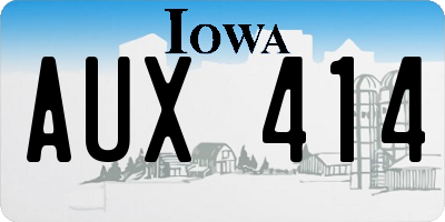 IA license plate AUX414