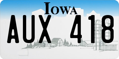 IA license plate AUX418
