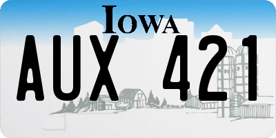IA license plate AUX421