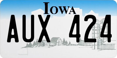 IA license plate AUX424
