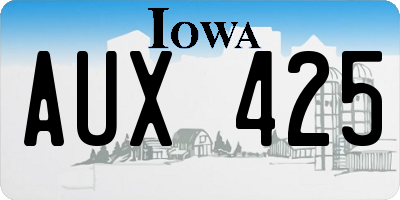 IA license plate AUX425