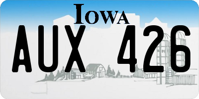IA license plate AUX426