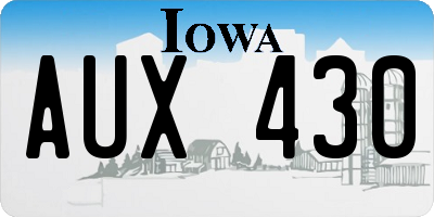 IA license plate AUX430