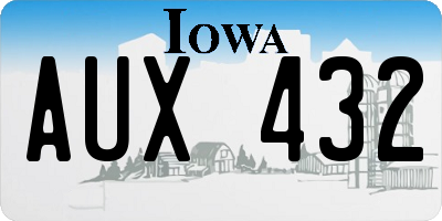 IA license plate AUX432