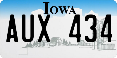 IA license plate AUX434