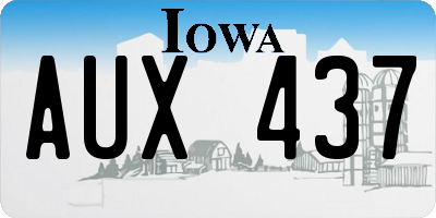 IA license plate AUX437