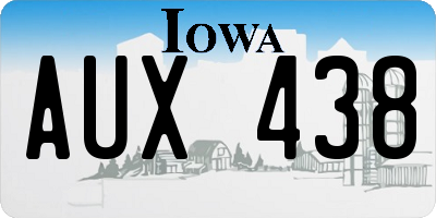 IA license plate AUX438
