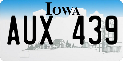 IA license plate AUX439