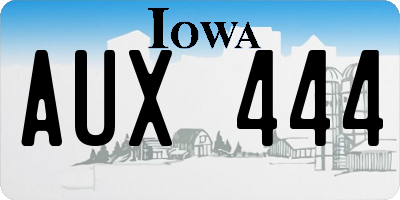 IA license plate AUX444