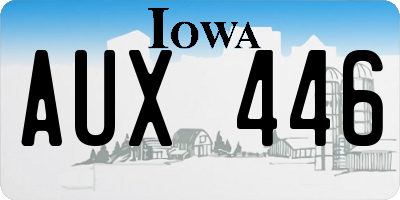 IA license plate AUX446