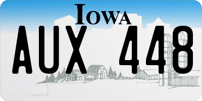 IA license plate AUX448