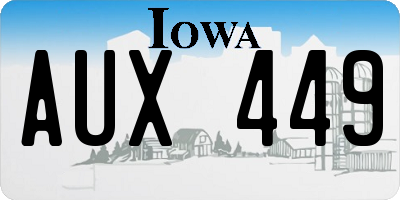 IA license plate AUX449