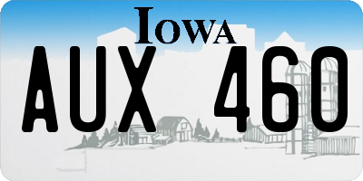 IA license plate AUX460