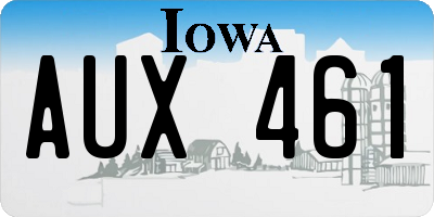 IA license plate AUX461
