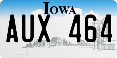 IA license plate AUX464
