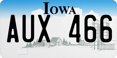 IA license plate AUX466