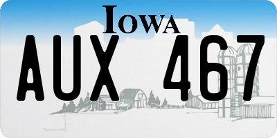 IA license plate AUX467
