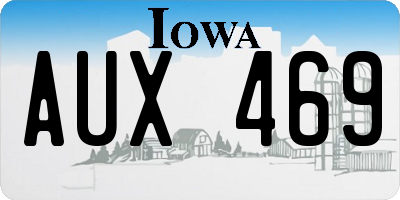 IA license plate AUX469