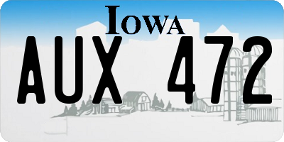 IA license plate AUX472