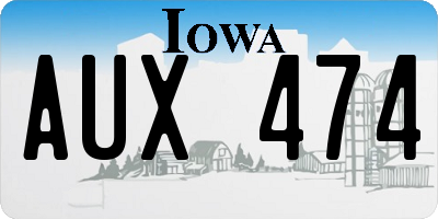 IA license plate AUX474