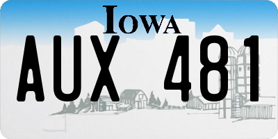 IA license plate AUX481