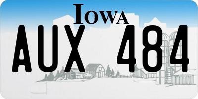 IA license plate AUX484