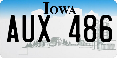 IA license plate AUX486