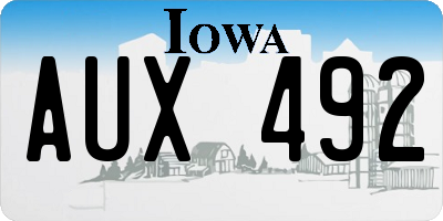 IA license plate AUX492