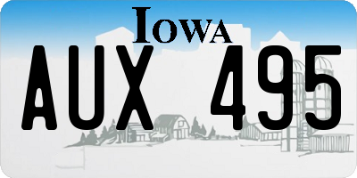 IA license plate AUX495