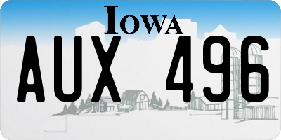 IA license plate AUX496