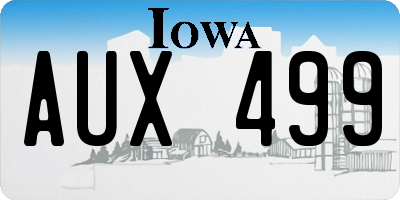IA license plate AUX499