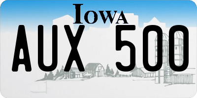IA license plate AUX500
