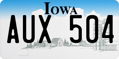 IA license plate AUX504