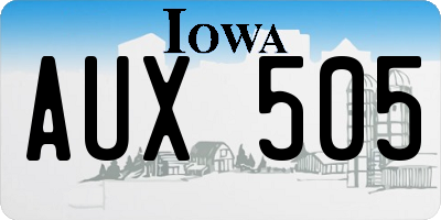 IA license plate AUX505