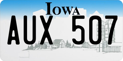 IA license plate AUX507