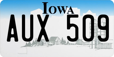 IA license plate AUX509