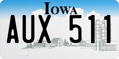 IA license plate AUX511
