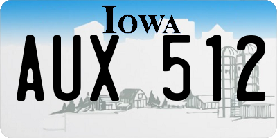 IA license plate AUX512