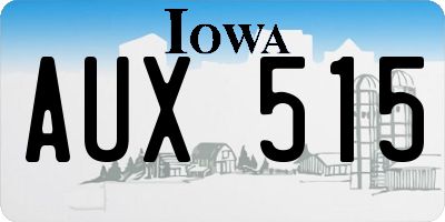 IA license plate AUX515