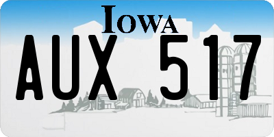 IA license plate AUX517