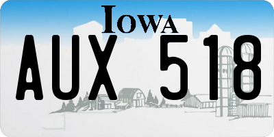IA license plate AUX518