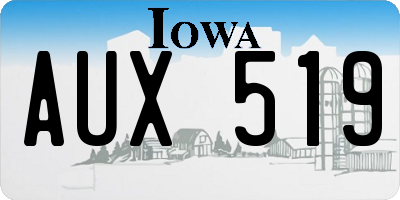 IA license plate AUX519