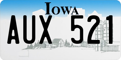 IA license plate AUX521
