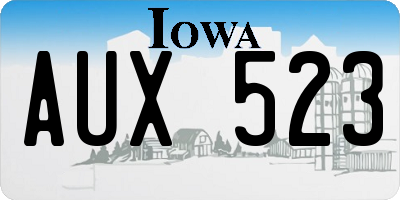 IA license plate AUX523