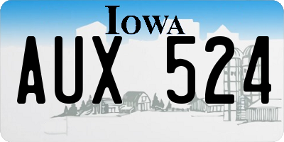 IA license plate AUX524