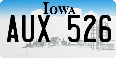 IA license plate AUX526