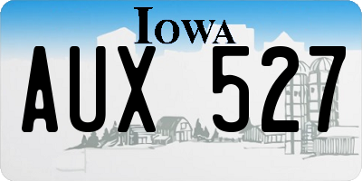 IA license plate AUX527
