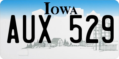 IA license plate AUX529